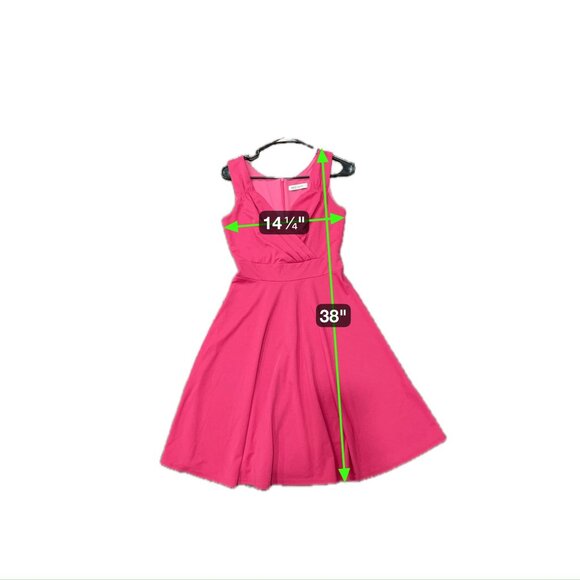 Grace Karin Sleeveless Pink Drapey Fit Flare Dress Size Small Party Chic - Picture 7 of 10